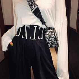 李婉君阔腿裤女高腰垂感拖地裤直筒cec裤