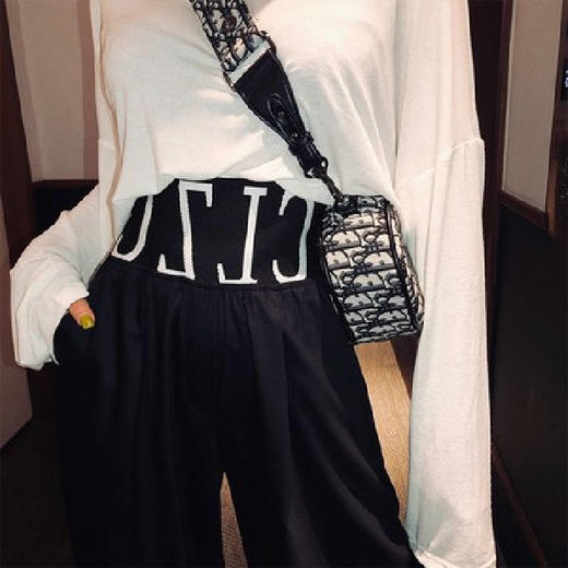 李婉君阔腿裤女高腰垂感拖地裤直筒cec裤 商品图0