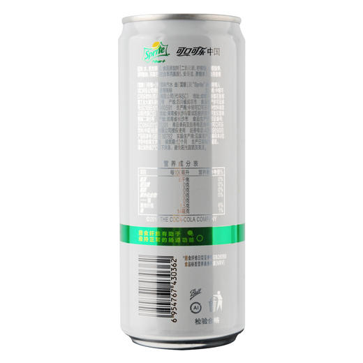 雪碧（Sprite） 纤维+柠檬味汽水 330ml 商品图1