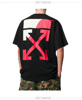 OW c/o VIRGIL ABLOH 19ss 警戒线 渐变箭头蓝色短袖T恤 tee TX467