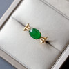 冰种阳绿翡翠糖果戒指设计师款18k黄金镶嵌 商品缩略图3