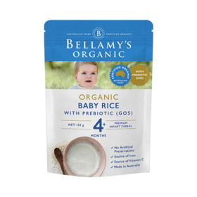 【保税仓】Bellamy's 贝拉米有机4+ GOS原味米糊125g（新包装）