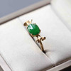 冰种阳绿翡翠糖果戒指设计师款18k黄金镶嵌 商品缩略图2