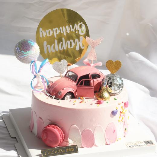 【优品系列】---【实物图】--粉色女士高品质汽车模型蛋糕【甲壳虫】 商品图0