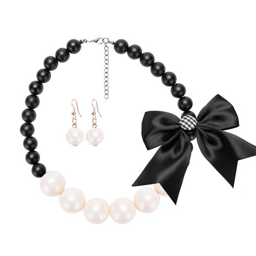 〖波西米亚风项链耳环套装〗欧美夸张大牌镶蝴蝶结项链耳环套装女性波西米亚风 商品图3