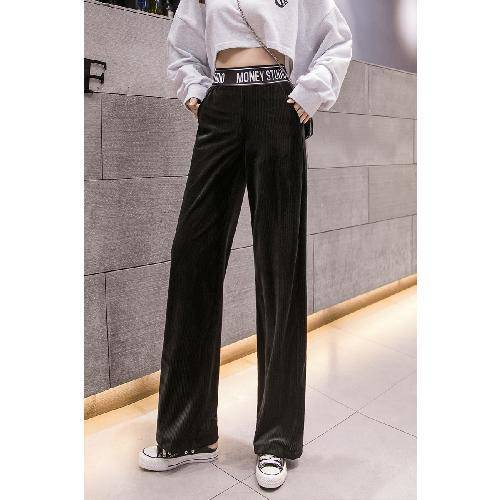 【婉君同款】新款时尚宽松垂感灯芯绒高腰阔腿裤长裤 商品图5