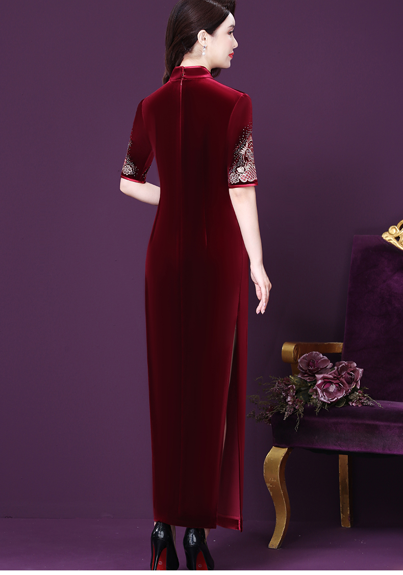 wx17225w新款时尚烫钻婚宴贵夫人旗袍