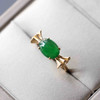 冰种阳绿翡翠糖果戒指设计师款18k黄金镶嵌 商品缩略图4