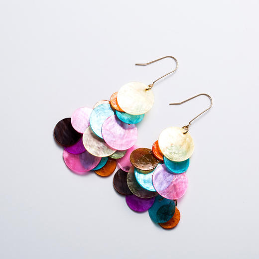 〖果色个性百搭耳环〗欧美夸张大牌多层圆形树脂耳钩潮女糖果色个性百搭耳环冷淡风 商品图2