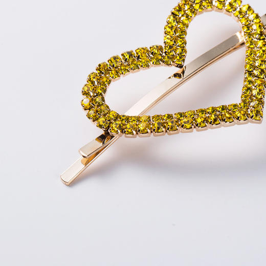 〖一字夹三件套〗圆形爱心形亚克力镶钻韩版发夹女套装成人一字夹三件套网红刘海夹 商品图2