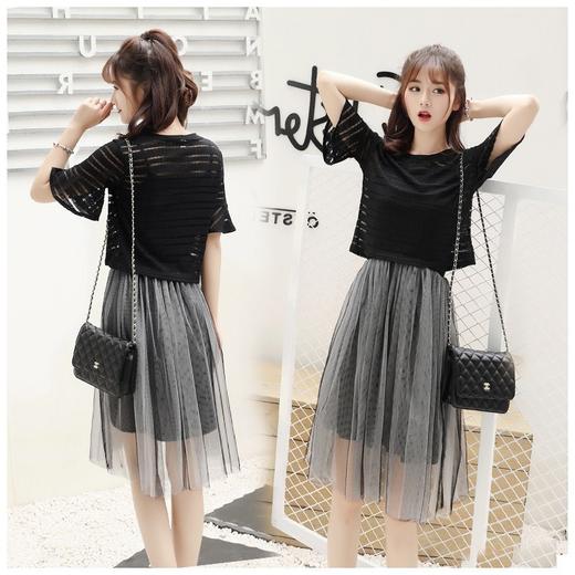 夏季小清新套装中长款上装两件套连衣裙学生吊带女裙子 商品图3