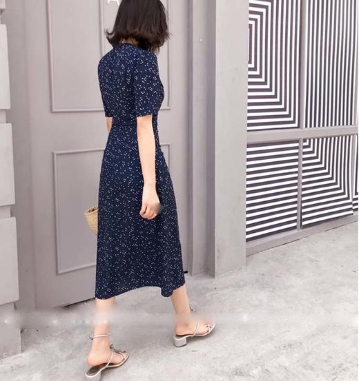 裁缝学苑 AW64法式优雅茶歇裙女1:1实物服装纸样剪裁图纸牛皮纸样 商品图1