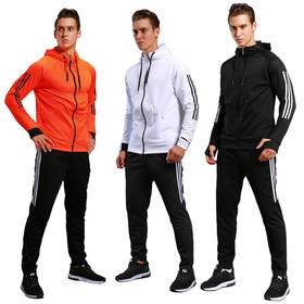 运动套装男加厚秋冬休闲健身跑步运动服饰外套连帽长袖篮球服