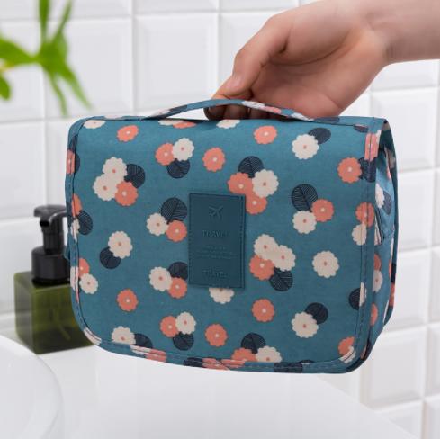【八月回馈新老客户季，亏本特惠款】加厚花色旅行收纳包挂钩洗漱包悬挂收纳袋化妆包可折叠手提整理包 商品图1
