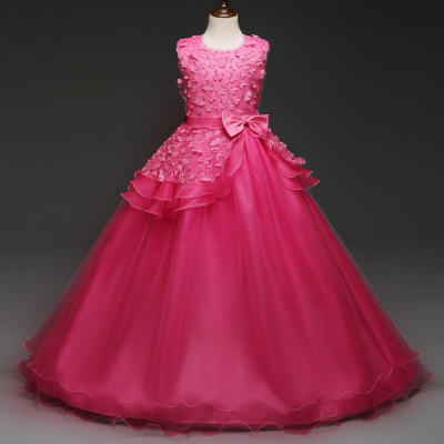 xcr113541新款女童玫瑰花公主连衣裙tzf