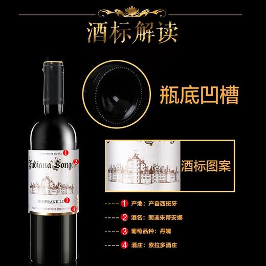 梦诺 西班牙原瓶进口 朗迪干红葡萄酒750ML*6法定产区DO级有票JPY带授权招加盟代理 商品图2