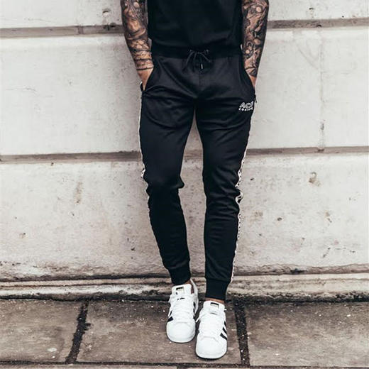 肌肉健美春秋款男士运动服饰裤 型男跑步健身长裤 夜跑运动裤 商品图2