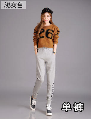 春夏薄款字母运动裤女大运动码宽松学生卫裤长裤服饰休闲小脚哈伦裤潮裤子 商品图4