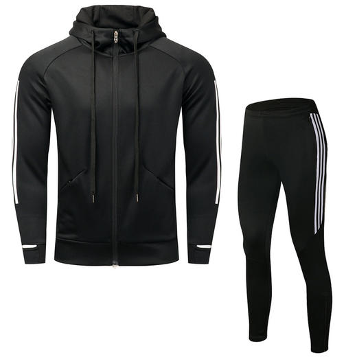 运动套装男加厚秋冬休闲健身跑步运动服饰外套连帽长袖篮球服 商品图3