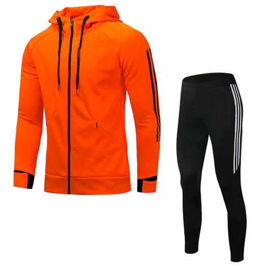 运动套装男加厚秋冬休闲健身跑步运动服饰外套连帽长袖篮球服 商品图4