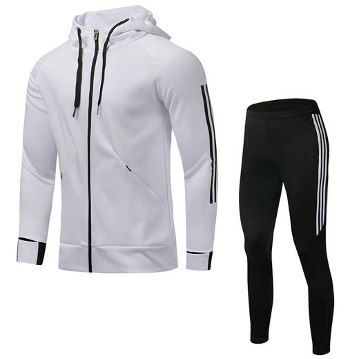 运动套装男加厚秋冬休闲健身跑步运动服饰外套连帽长袖篮球服 商品图2