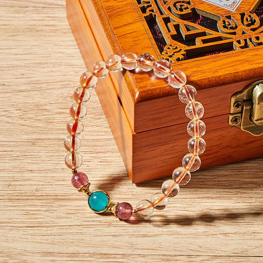 金发晶天河石水晶手链 黄色水晶手串 简约水晶串珠首饰饰品 8mm 商品图4