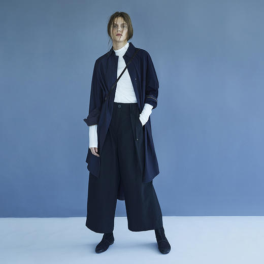 日着原创女装2019秋季新款潮前短后长设计感小众中长款宽松衬衫