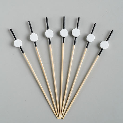 莫语 原创设计ins黑白竹制扎水果签果叉套装 创意可爱水果插竹签