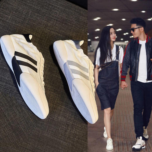 【明星同款 轻便舒适 休闲百搭 增高2.5cm】网红小白鞋 平底透气网面运动软底单鞋 商品图1