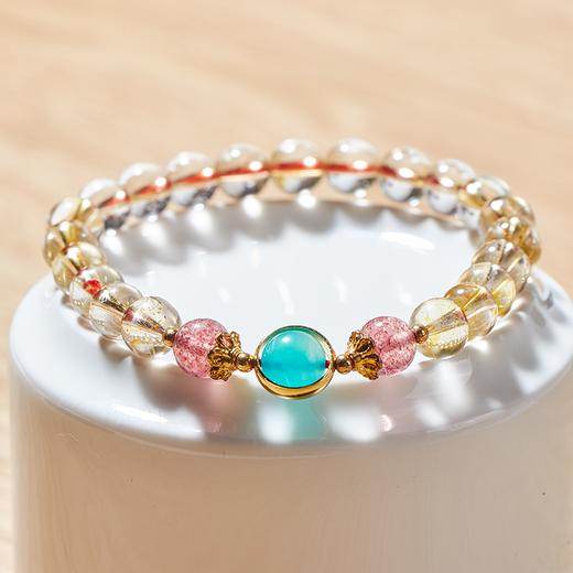 金发晶天河石水晶手链 黄色水晶手串 简约水晶串珠首饰饰品 8mm 商品图2