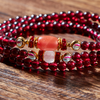 优雅石榴石多圈手链 串珠手串饰品 酒红水晶珠子 复古民族风 商品缩略图0