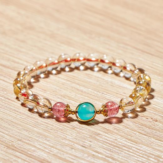 金发晶天河石水晶手链 黄色水晶手串 简约水晶串珠首饰饰品 8mm 商品图5