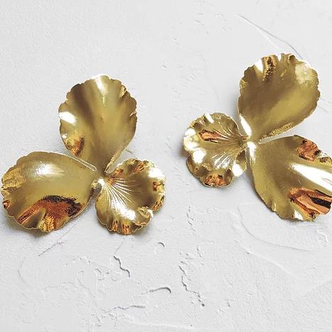 北京仓｜ELISE TSIKIS-PENSEES-耳环 （金色大号）［法国设计师］ 商品图1