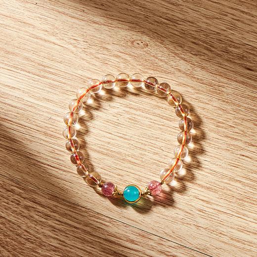 金发晶天河石水晶手链 黄色水晶手串 简约水晶串珠首饰饰品 8mm 商品图3