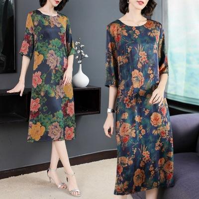 NYL 175380 新款气质七分袖裙子 印花连衣裙 商品图1