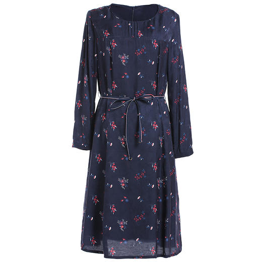 乔万尼秋装收腰显瘦气质X版印花长袖连衣裙中长EN3E309 商品图4