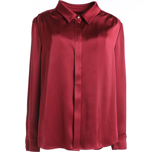 乔万尼秋季衬衫女设计感小众通勤职业风红色宽松长袖上衣EN3C342101 商品图4