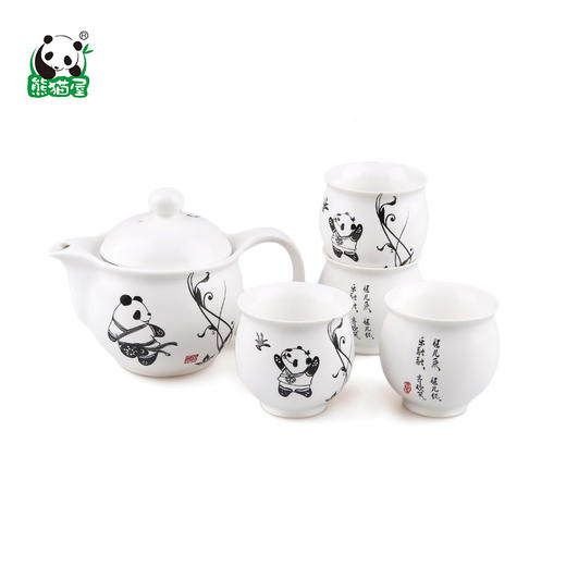 熊猫屋PANDAHOUSE 踢毽子瓷器套壶茶壶  送纸袋 商品图3