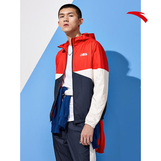 安踏男士开衫运动外套连帽运动服梭织夹克休闲上衣15937614