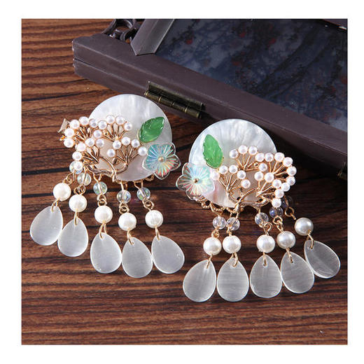 LQSP-DC0512GHP新款珍珠贝壳古风发饰TZF 商品图1