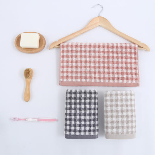 老米优品 / 【 宁静 生活物语 】无印工厂直供 新疆长绒棉 日系毛巾+浴巾 ❤ 全棉吸水性好！ 格纹毛巾敲日系~~~ 柔软，简约。 商品图2