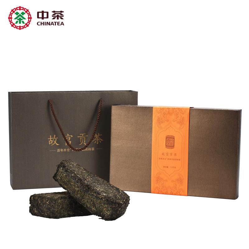 中茶牌安化黑茶 故宫贡茶(百年木仓丙申手筑茯砖茶)