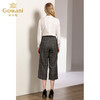 乔万尼裤子女秋格子高腰垂感时尚通勤宽松直筒休闲阔腿裤EN3F303 商品缩略图3