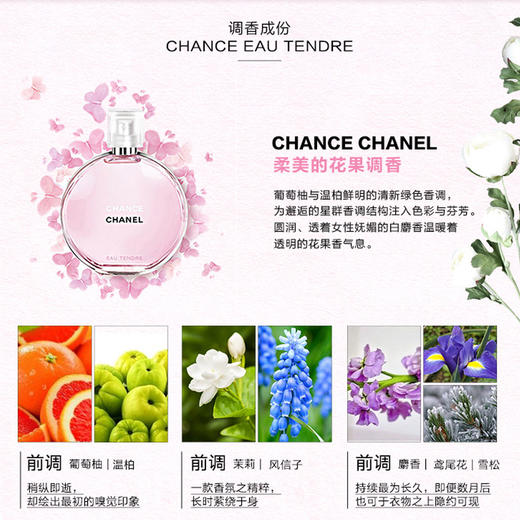 Chanel香奈儿邂逅柔情淡香水50ml 粉/黄/绿/紫邂逅 3.8女神节礼物送女友送老婆 送香水礼品袋【CDF】 商品图1