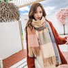 【围巾】大格子围巾韩版女秋冬季百搭仿羊绒披肩两用双面保暖围脖 商品缩略图0