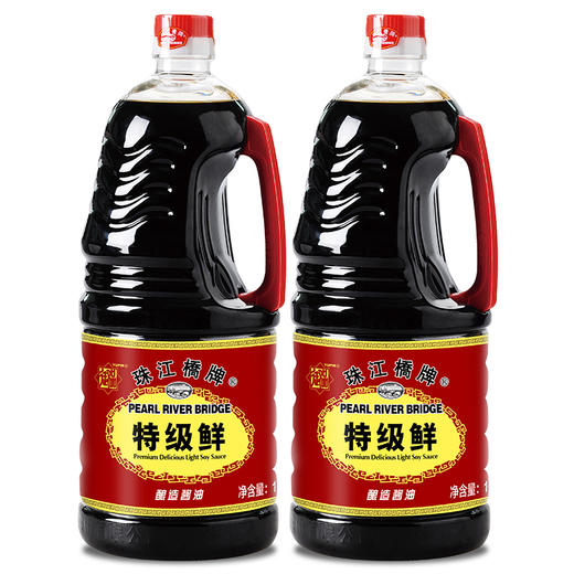 珠江桥牌御品特级鲜19lx2瓶出口装特级生抽非转基因黄豆酿造酱油