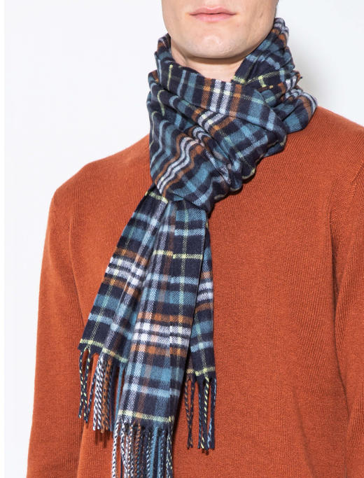 190×35cm 经典纯羊绒宽幅围巾 时尚格纹 （3款） 商品图3