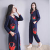 F-E6627新款大码民族风棉麻绣花长袖上衣+裤子两件套TZW 商品缩略图1