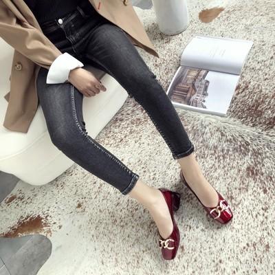 OLD  D9-67   新款方头瓢鞋网红平底浅口小皮鞋 商品图1