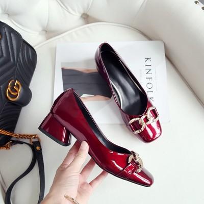 OLD  D9-67   新款方头瓢鞋网红平底浅口小皮鞋 商品图0